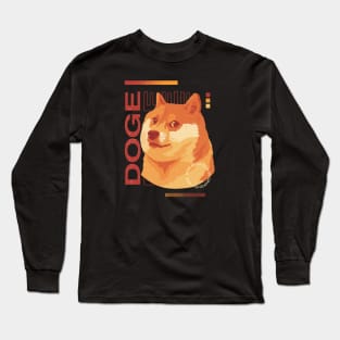 DOGE Cyberpunk Aesthetic Long Sleeve T-Shirt